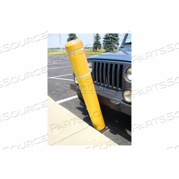 52"H - CONCRETE INSTALLATION - YELLOW COVER/WHITE TAPES by Flexpost, Inc. 52"H - CONCRETE INSTALLATION - YELLOW COVER/WHITE TAPES by Flexpost, Inc.