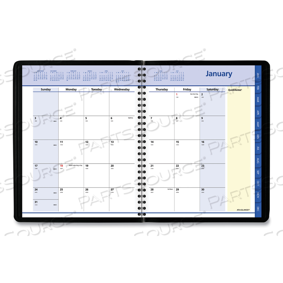 QUICKNOTES MONTHLY PLANNER, 8.75 X 7, BLACK COVER, 12-MONTH (JAN TO DEC): 2023 by At-A-Glance