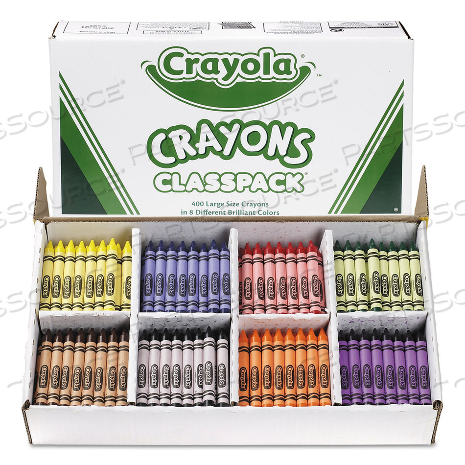 CLASSPACK LARGE SIZE CRAYONS, 50 EACH OF 8 COLORS by Crayola