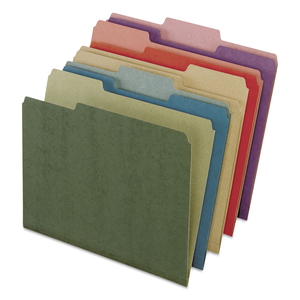 EARTHWISE BY PENDAFLEX 100% RECYCLED FILE FOLDERS, 1/3-CUT TABS: ASSORTED, LETTER, 0.5" EXPANSION, ASSORTED COLORS, 50/BOX by Esselte Pendaflex Corp.