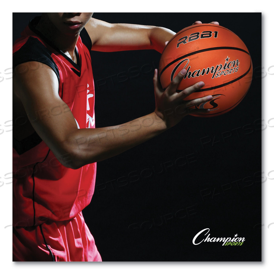 RUBBER SPORTS BALL, FOR BASKETBALL, NO. 7 SIZE, OFFICIAL SIZE, ORANGE by Champion Sports