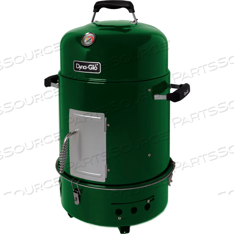 CHARCOAL BULLET SMOKER AND GRILL, HIGH GLOSS FOREST GREEN 