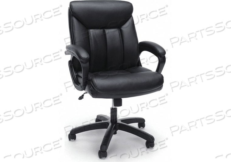 CHAIR BLACK FIXED ARMS BACK 19-3/4 H 