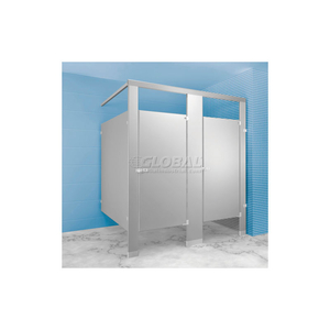 STAINLESS STEEL BATHROOM PARTITION COMPLETE 2 IN-CORNER COMPARTMENT 72" WIDE by Metpar Corp