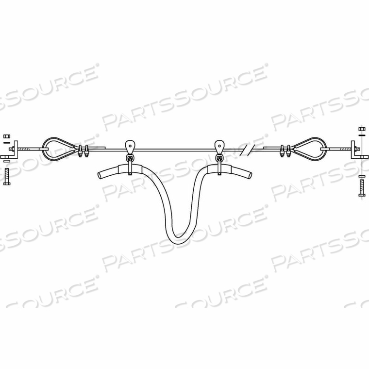 TAGLINE KIT, 16' FESTOON CABLE, CABLE HANGER, BRACKETS, CLAMPS by Contrx Industries Inc
