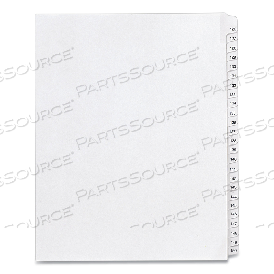 PREPRINTED LEGAL EXHIBIT SIDE TAB INDEX DIVIDERS, ALLSTATE STYLE, 25-TAB, 126 TO 150, 11 X 8.5, WHITE, 1 SET, (1706) by Avery