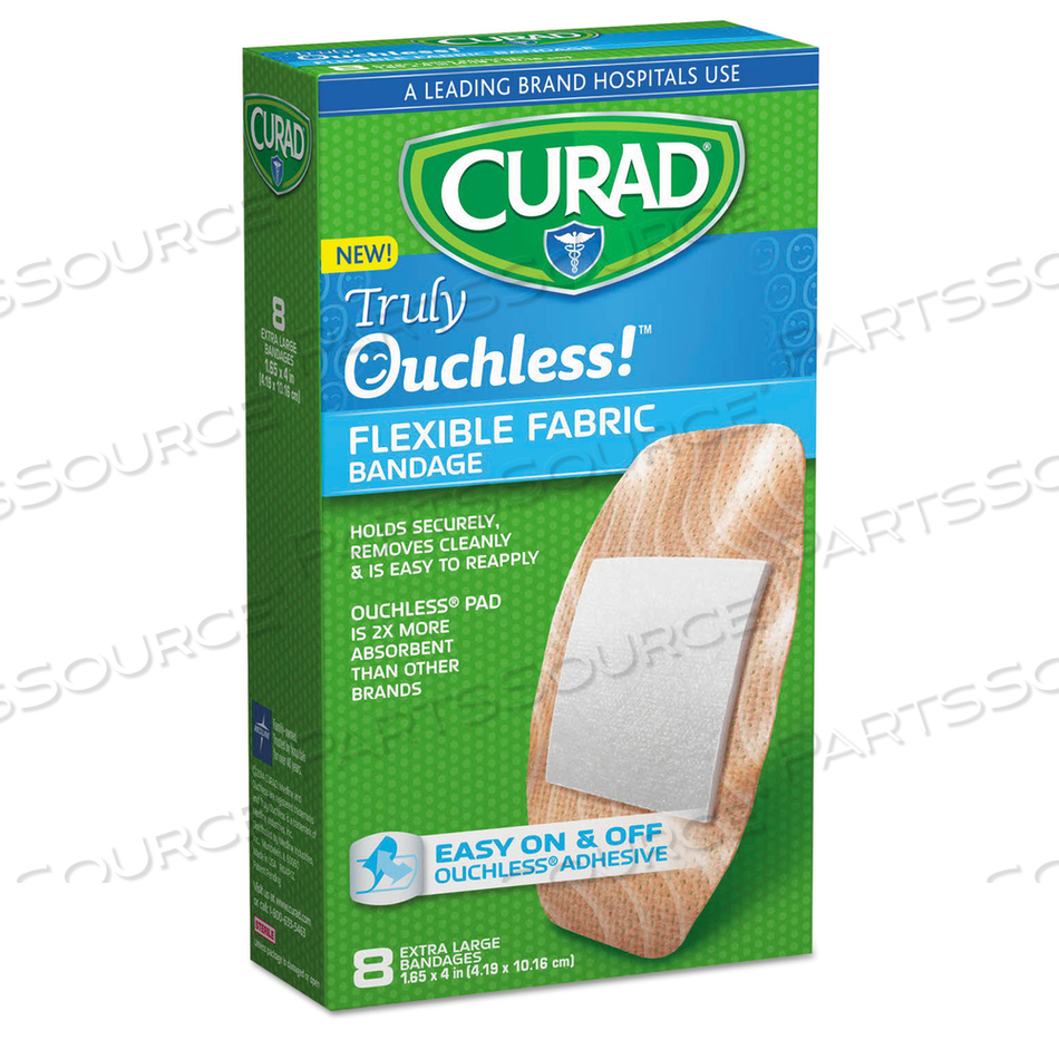 OUCHLESS FLEX FABRIC BANDAGES, 1.65 X 4 by Curad