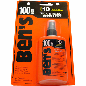 100% DEET MOSQUITO, TICK AND INSECT REPELLENT, 3.4 OZ. PUMP SPRAY by Ben's