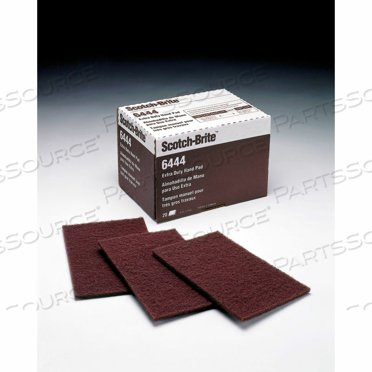 SCOTCH-BRITE EXTRA DUTY HAND PAD 6444 6" X 9" ALUMINUM OXIDE FIN GRIT-60 PADS 