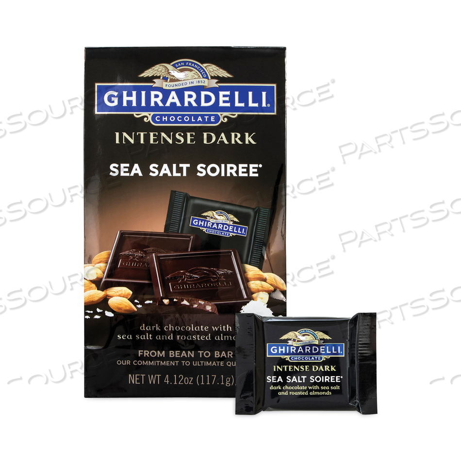 61857 Ghirardelli INTENSE DARK SEA SALT SOIREE CHOCOLATE SQUARES, 4.12