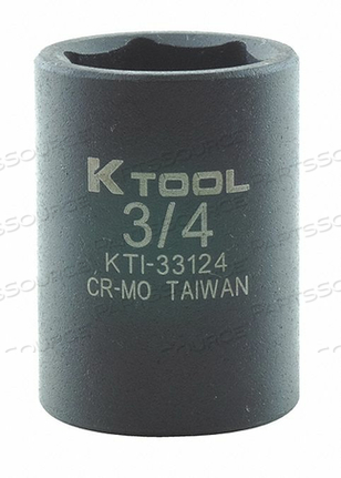 IMPACT SOCKET SAE 3/4IN. 1-1/2IN.L HEX by KTI IMPACT SOCKET SAE 3/4IN. 1-1/2IN.L HEX by KTI