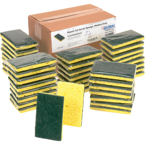 RESORT CUT SCRUB SPONGE, YELLOW/GREEN, 2.75" X 4" - CASE OF 40 SPONGES by Americo Manufacturing Co. RESORT CUT SCRUB SPONGE, YELLOW/GREEN, 2.75" X 4" - CASE OF 40 SPONGES by Americo Manufacturing Co.