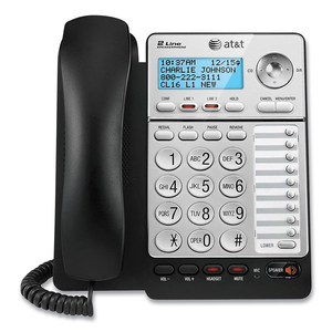 ML17928 TWO-LINE CORDED SPEAKERPHONE, BLACK/SILVER by AT&T