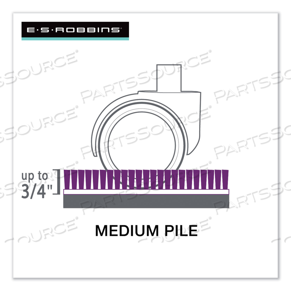 EVERLIFE CHAIR MATS FOR MEDIUM PILE CARPET WITH LIP, 45 X 53, CLEAR by ES Robbins