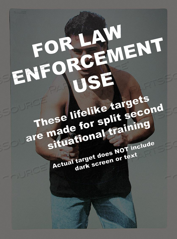 MAN W/GUN PHOTO TARGET PK50 by LE Targets