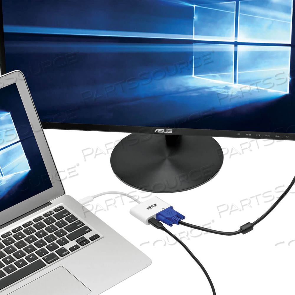 USB C TO VGA ADAPTER CONVERTER W/ PD CHARGING USB C 1080P by Tripp Lite
