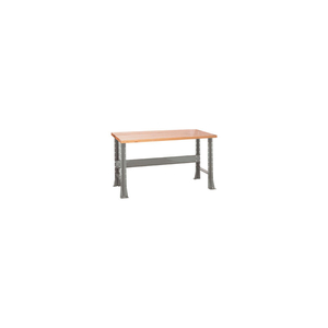 SHURESHOP ADJUSTABLE HEIGHT STATIONARY BENCH - MAPLE TOP 72" X 30" - SEBRING GREY by Shure Incorporated