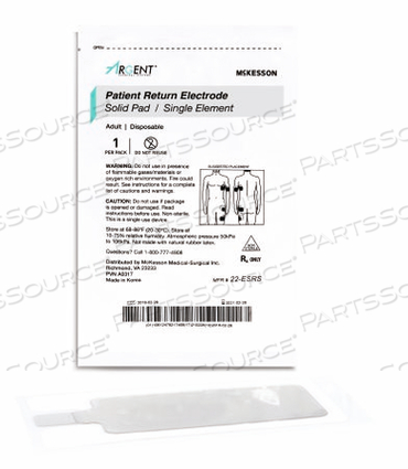 RETURN ELECTRODE GROUNDING PAD SOLID, ADULT, DISPOSABLE (50 PER BOX) by McKesson