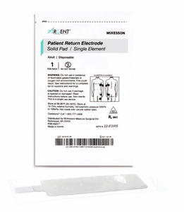 RETURN ELECTRODE GROUNDING PAD SOLID, ADULT, DISPOSABLE (50 PER BOX) by McKesson