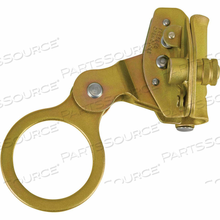 HINGED, SELF-TRACKING ROPE GRAB, FOR 5/8" ROPE, WITH SECONDARY SAFETY LATCH by Falltech