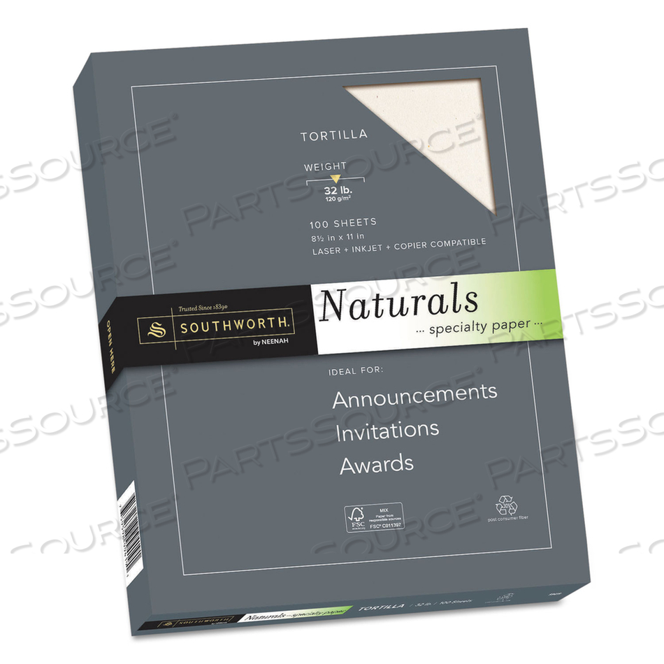 NATURALS PAPER, 32 LB BOND WEIGHT, 8.5 X 11, LATTE, 100/PACK 