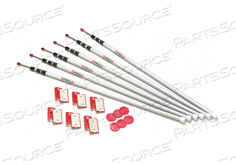 DUST BARRIER SYSTEM PACK OF (6)12FT POLE by ZipWall DUST BARRIER SYSTEM PACK OF (6)12FT POLE by ZipWall