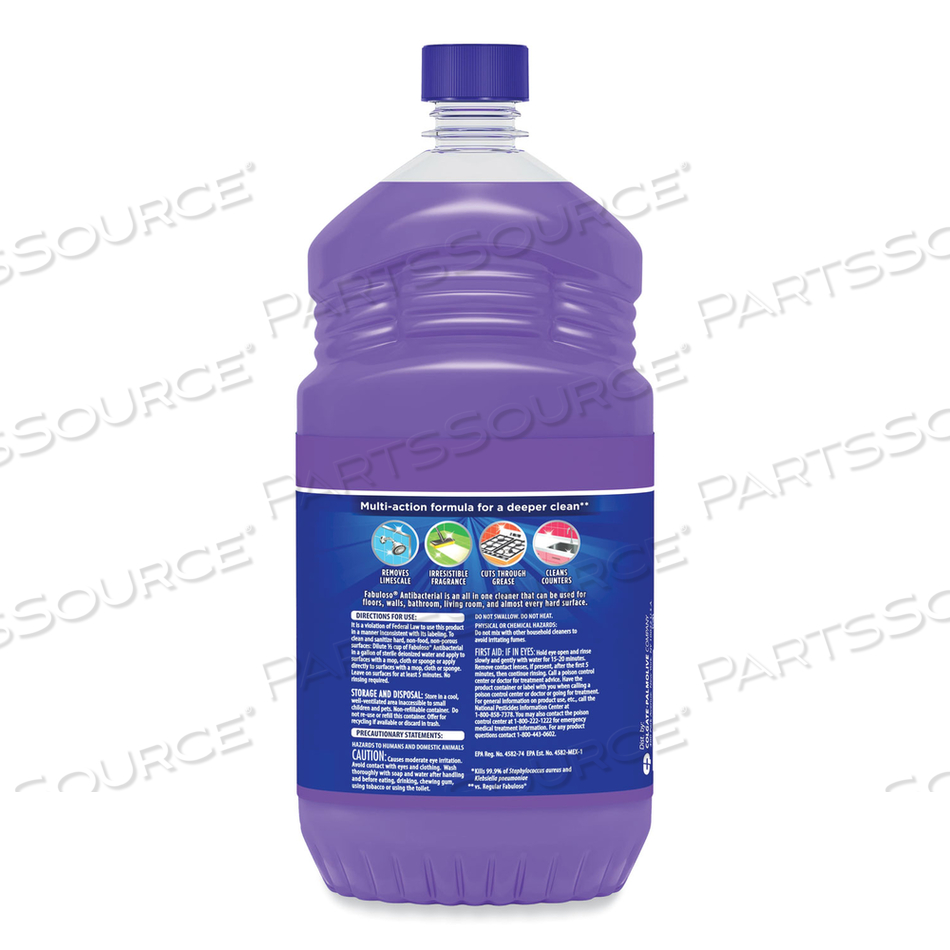 ANTIBACTERIAL MULTI-PURPOSE CLEANER, LAVENDER SCENT, 48 OZ BOTTLE by Fabuloso ANTIBACTERIAL MULTI-PURPOSE CLEANER, LAVENDER SCENT, 48 OZ BOTTLE by Fabuloso