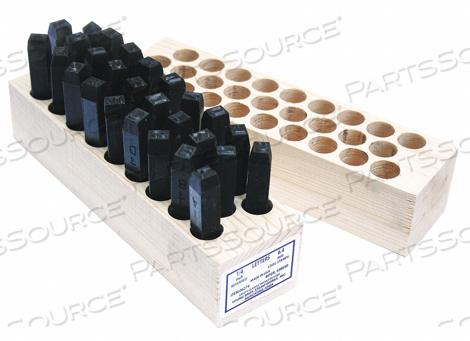 REVERSED LETTER SET 1/4IN H REVERSED by Young Bros. Stamp Works, Inc. REVERSED LETTER SET 1/4IN H REVERSED by Young Bros. Stamp Works, Inc.