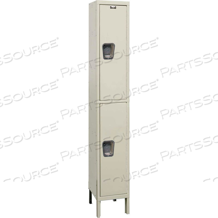 UY1548-2A MAINTENANCE-FREE QUIET LOCKER DOUBLE TIER 15X24X36 - 2 DOORS ASSEMBLED - TAN by Hallowell