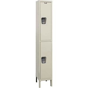 UY1548-2A MAINTENANCE-FREE QUIET LOCKER DOUBLE TIER 15X24X36 - 2 DOORS ASSEMBLED - TAN by Hallowell