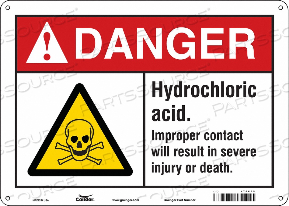 CHEMICAL SIGN 14 W 10 H 0.055 THICK 