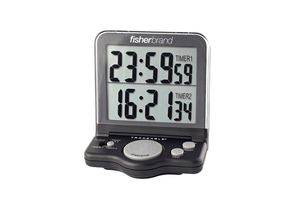 BENCHTOP/JUMBO TIMER, 1 SEC TO 24 HR TIMING, WALL MOUNT, 2 CHANNELS, 0.01% ACCURACY, 1 SEC RESOLUTION, MEETS NIST, 3.75 IN X 0.5 IN X 5.5 IN by Fisher Healthcare