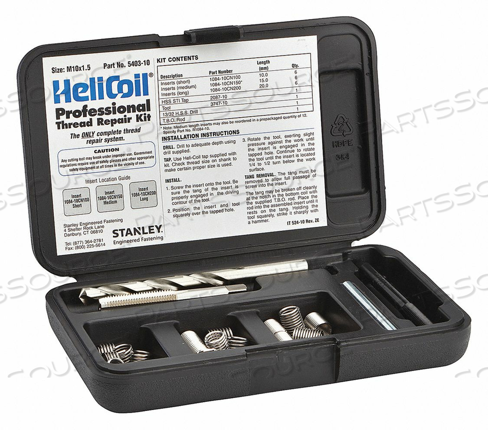 THREAD REPAIR KIT 304 SS M10X1.5 18 PCS by Heli-Coil THREAD REPAIR KIT 304 SS M10X1.5 18 PCS by Heli-Coil