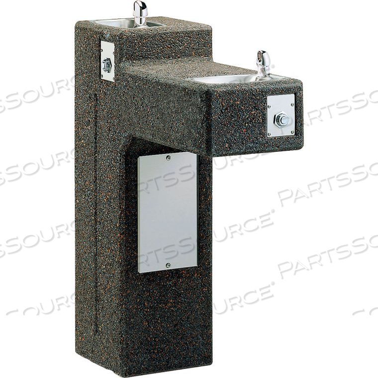 BI-LEVEL STONE OUTDOOR DRINKING FOUNTAIN 