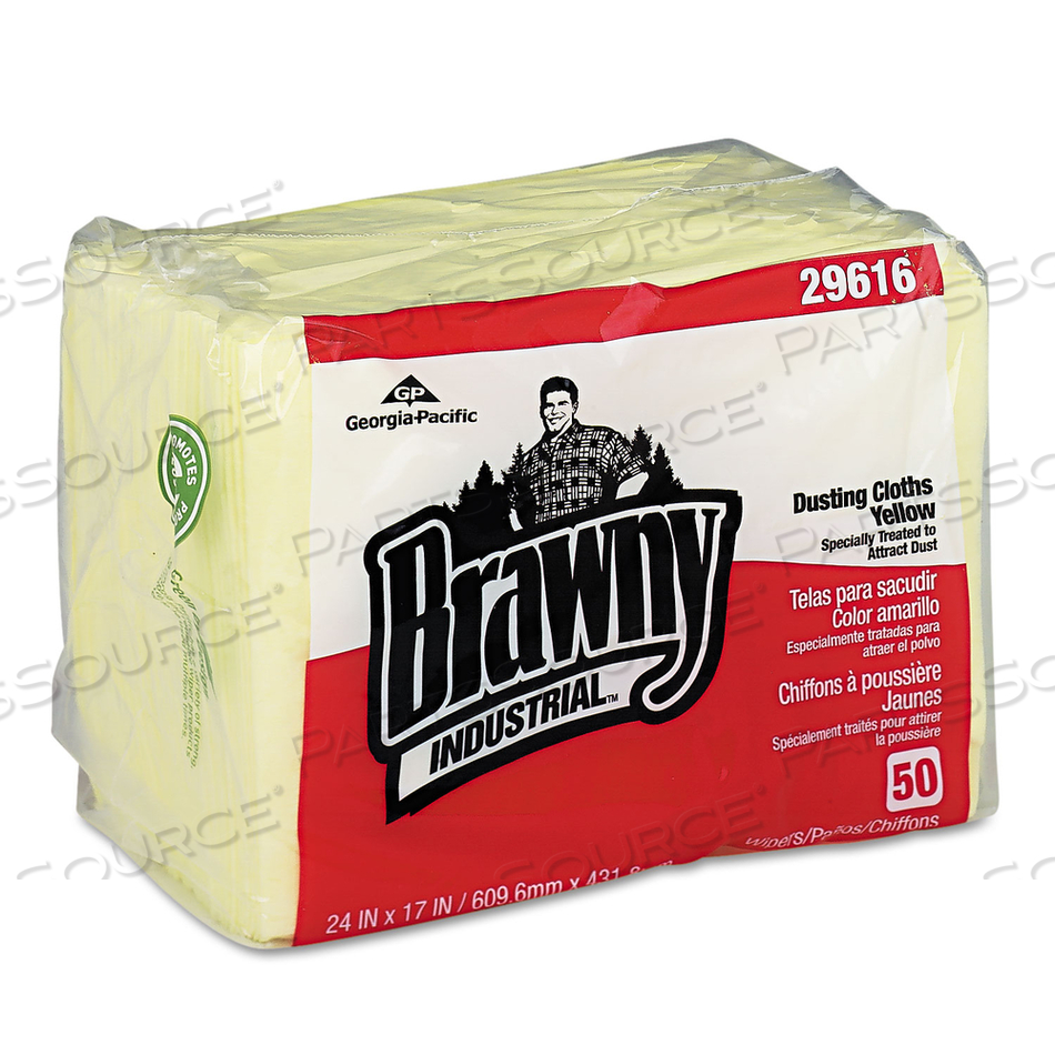 DUSTING CLOTHS QUARTERFOLD, 17 X 24, YELLOW by Brawny