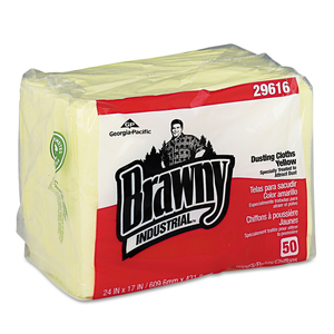 DUSTING CLOTHS QUARTERFOLD, 17 X 24, YELLOW, 50/PACK, 4 PACKS/CARTON by Brawny