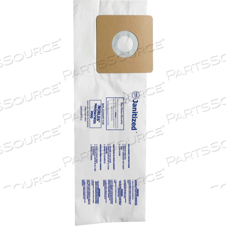 NOBLES PAPER VACUUM BAG - MAGNA TWIN 3000, TENNANT MODEL 3280 WIDE AREA VAC by Apc Filtration Inc NOBLES PAPER VACUUM BAG - MAGNA TWIN 3000, TENNANT MODEL 3280 WIDE AREA VAC by Apc Filtration Inc