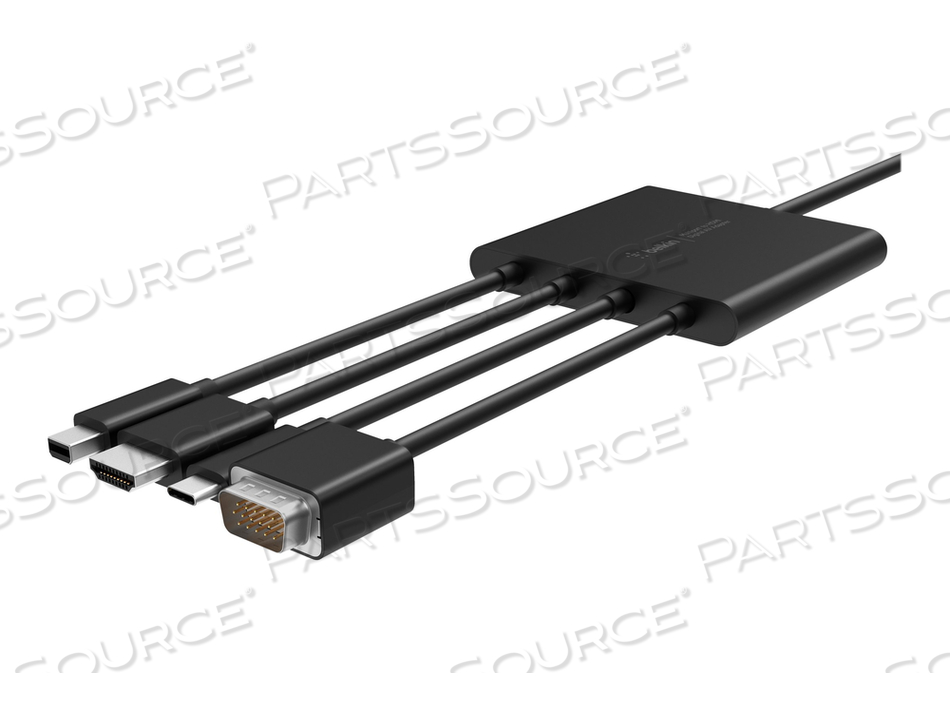 MULTIPORT TO HDMI DIGITAL AV ADAPTER, VIDEO / AUDIO CABLE, HD-15 (VGA), HDMI, MINI DISPLAYPORT, USB-C MALE TO USB, HDMI MALE, 8 FT, 4K SUPPO by Belkin MULTIPORT TO HDMI DIGITAL AV ADAPTER, VIDEO / AUDIO CABLE, HD-15 (VGA), HDMI, MINI DISPLAYPORT, USB-C MALE TO USB, HDMI MALE, 8 FT, 4K SUPPO by Belkin