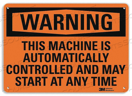 WARNING SIGN CONTROLLED MACHINE 10 IN H by Lyle Signs Inc.