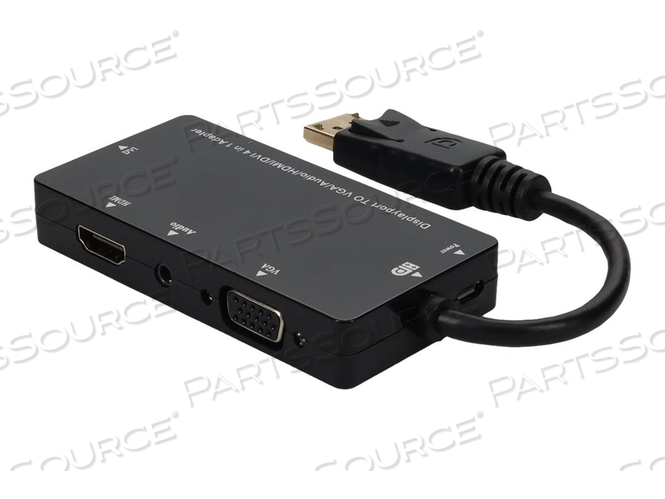 ADDON, ADAPTER, DISPLAYPORT MALE TO HD-15 (VGA), MINI JACK, HDMI, DVI FEMALE, 7.9 IN, BLACK by ADDON