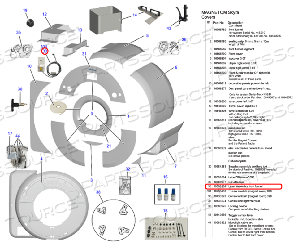 LASER ASSEMBLY FRONT FUNNEL by Siemens Medical Solutions