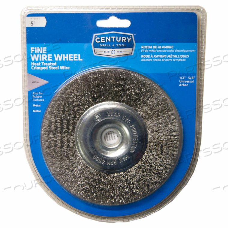 BENCH GRINDER WIRE WHEELS 5" DIA. STEEL CRIMPED by Century Drill And Tool BENCH GRINDER WIRE WHEELS 5" DIA. STEEL CRIMPED by Century Drill And Tool