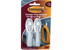 CORD BUNDLER HOOK MOLDED PLASTIC 1IN PK2 by 3M Consumer
