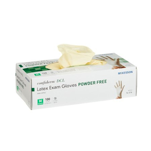 CONFIDERM® LATEX STANDARD CUFF LENGTH EXAM GLOVE, MEDIUM, IVORY (1000 PER CASE) by McKesson