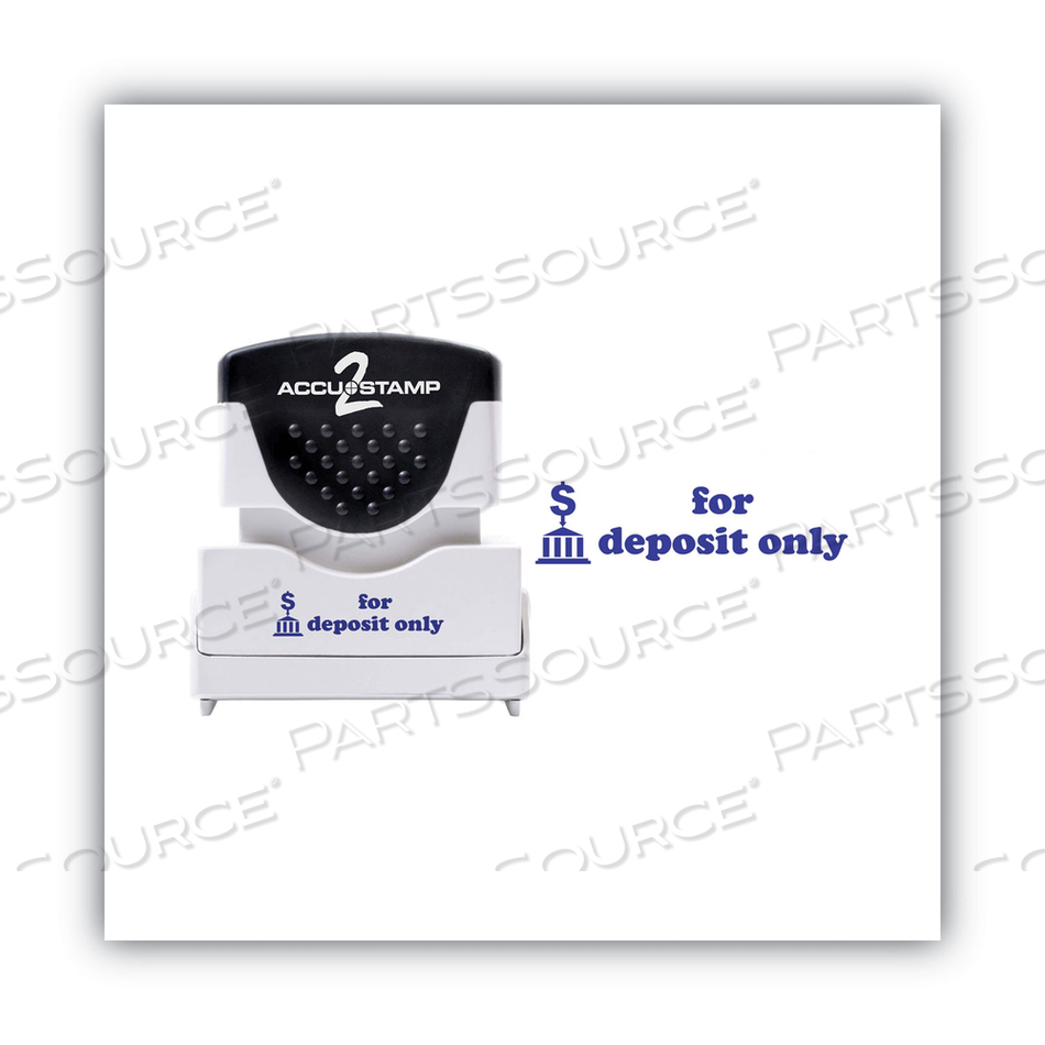 PRE-INKED SHUTTER STAMP, BLUE, FOR DEPOSIT ONLY, 1.63 X 0.5 