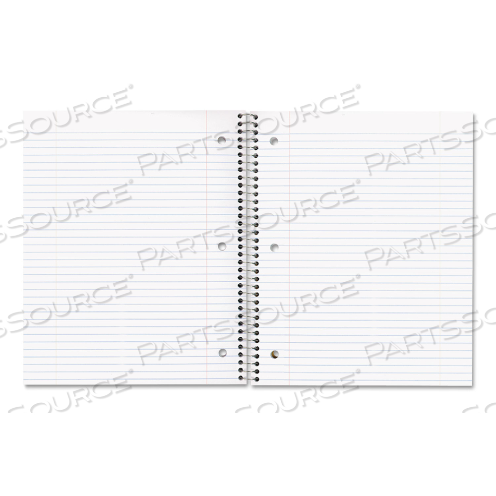 1-SUBJECT WIREBOUND NOTEBOOK, 3-HOLE PUNCHED, MEDIUM/COLLEGE RULE, RANDOMLY ASSORTED FRONT COVERS, 11 X 8.88, 100 SHEETS 