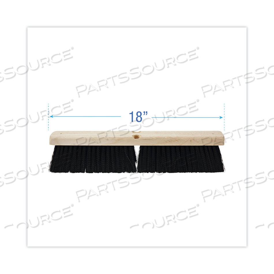 FLOOR BRUSH HEAD, 3" BLACK MEDIUM WEIGHT POLYPROPYLENE BRISTLES, 18" BRUSH by Boardwalk FLOOR BRUSH HEAD, 3" BLACK MEDIUM WEIGHT POLYPROPYLENE BRISTLES, 18" BRUSH by Boardwalk