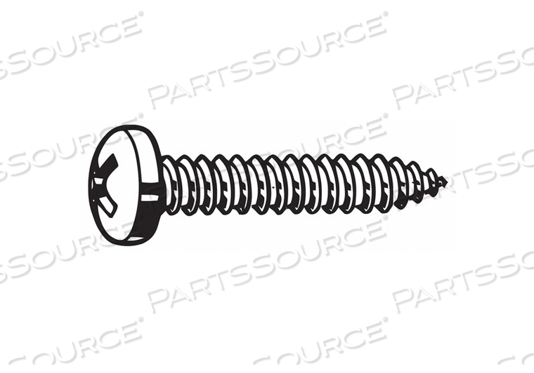 TAPPING SHEET METAL SCREW, #6 SIZE, 7/8 IN LG, STEEL, ZINC PLATED, PAN, AB, PHILLIPS by Fabory