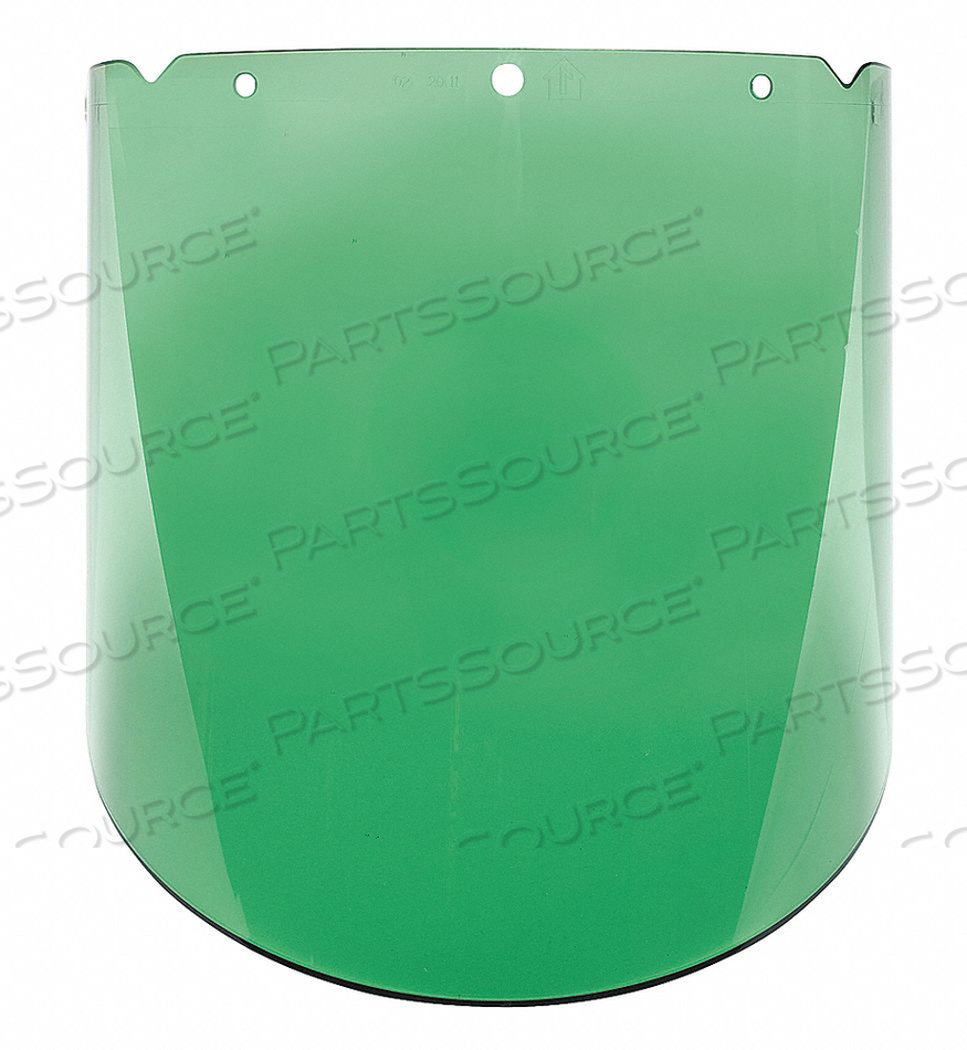 V-GARD VISOR, PC, GREEN TINT,MOLDED,10.375"W X 17"L X .098"H,ANTI-FOG/ANTI-SCRATCH by MSA Safety Sales, LLC