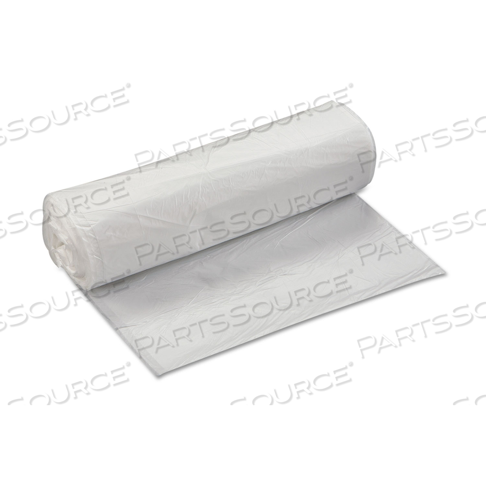 HIGH-DENSITY INTERLEAVED COMMERCIAL CAN LINERS, 33 GAL, 13 MICRONS, 33" X 40", CLEAR, 25 BAGS/ROLL by Inteplast Group HIGH-DENSITY INTERLEAVED COMMERCIAL CAN LINERS, 33 GAL, 13 MICRONS, 33" X 40", CLEAR, 25 BAGS/ROLL by Inteplast Group